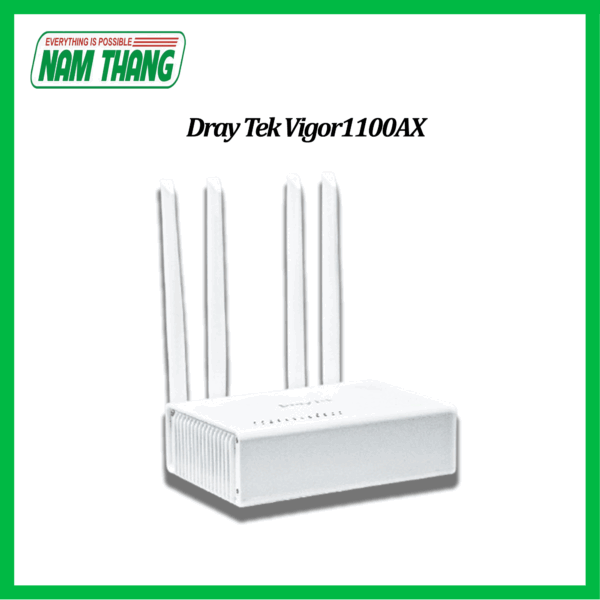 Vigor1100ax High Throughput SMB VPN Router Wi-Fi AX3000 GPON Router - Router GPON dành cho Doanh Nghiệp SMB, Nhà hàng, Quán Cafe - Chịu Tải 100-120 User