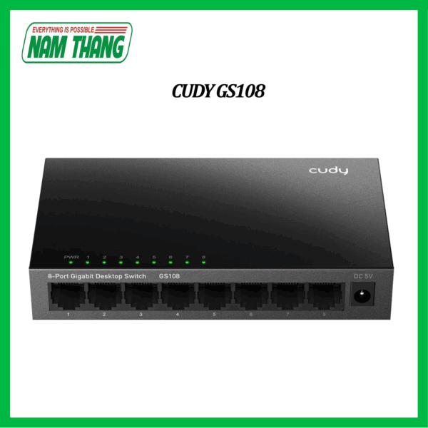 CUDY GS108- Switch 8 port Gigabit không quản lý, vỏ sắt - hiệu năng cao cho việc triển khai internet, camera IP tại doanh nghiệp nhỏ, văn phòng...
