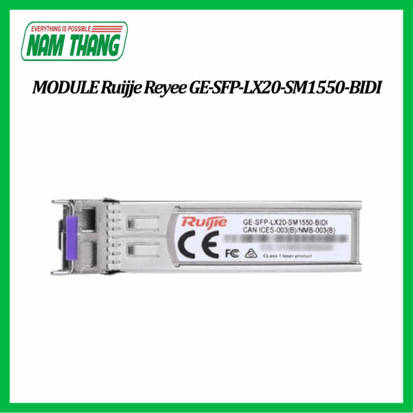 Module Quang RUIJIE GE-SFP-LX20-SM1550-BIDI, Bước sóng TX1550/RX1310, Khoảng cách cáp tối đa 20km, LC