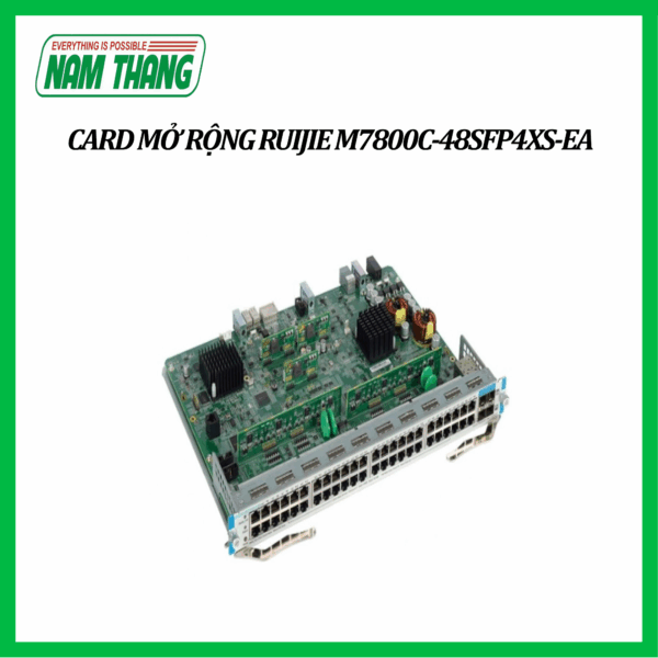 Card mở rộng 48 cổng Ruijie M7800C-48SFP4XS-EA 48 1GE SFP(LC), 4 cổng 10GE SFP+(LC), tốc độ 96 Gbps, gói tin 144 Mpps