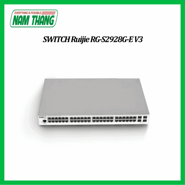 Thiết bị mạng HUB -SWITCH Ruijie RG-S2928G-E V3 (24-Port 10/100/1000BASE-T and 4 GE SFP Ports (Non-Combo), AC)