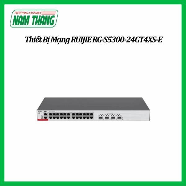 Thiết bị chuyển mạch switch 48 cổng Ruijie RG-S5300-48GT4XS-E 48 GE RJ45 PoE/PoE+, 4 cổng 10GE SFP+, tốc độ 432 Gbps