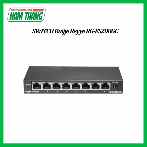 Layer 2 Smart Managed Switch 8 Cổng 10/100/1000BASE-T RUIJIE REYEE RG-ES208GC